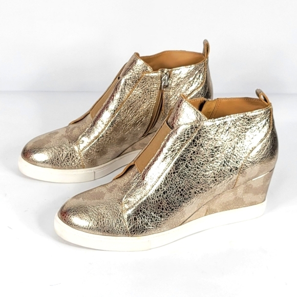 Linea Paolo Gold Metallic Women's Heels Boots #736 Size 9 - Picture 1 of 11